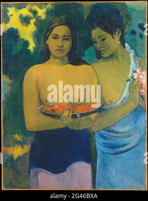 Paul Gauguin - deux femmes de Tahiti Banque D'Images