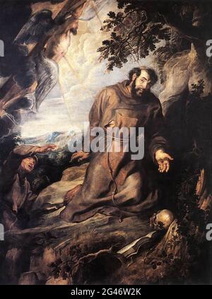 Peter Paul Rubens - Saint Francis Assisi recevant Stigmata 1635 Banque D'Images