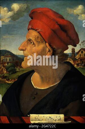 Piero DI Cosimo - Portrait posthume de Francesco Giamberti 1405 C 1482 Père de Giuliano Da Sangallo Banque D'Images