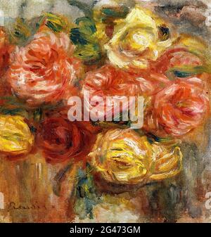 Pierre-Auguste Renoir - vase bouquet Roses 1900 Banque D'Images