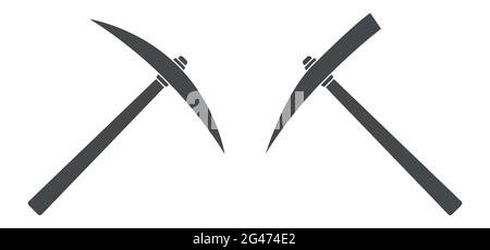 Les outils pour l'industrie minière travaillent picorie icône d'illustration de vecteur Illustration de Vecteur