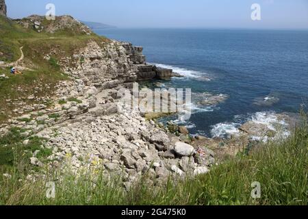 Seacombe Beach Isle of Purbeck, Dorset, Angleterre, Royaume-Uni Banque D'Images