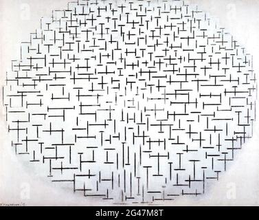 Piet Mondrian - composition 10 en noir et blanc Banque D'Images