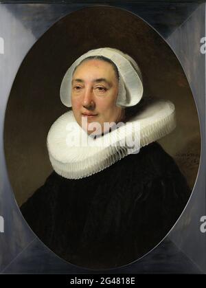 Rembrandt Harmenszoon Van Rijn - Portrait de Haesje Jacobsdr Van Cleyburg Banque D'Images