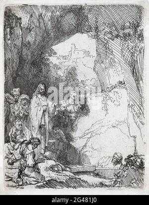 Rembrandt Harmenszoon Van Rijn - Raising Lazarus 1642 Banque D'Images