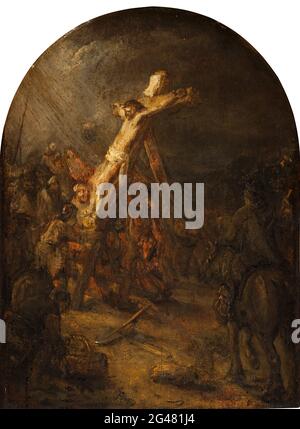 Rembrandt Harmenszoon Van Rijn - levée de la croix Banque D'Images