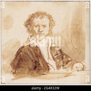 Rembrandt Harmenszoon Van Rijn - Auto-portrait 1637 Banque D'Images