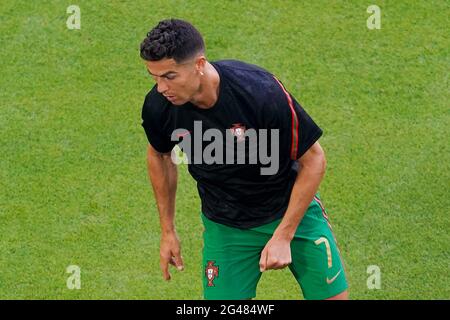 MUNCHEN, ALLEMAGNE - JUIN 19 : Cristiano Ronaldo du Portugal lors du match de l'UEFA Euro 2020 Groupe F entre le Portugal et l'Allemagne à Allianz Arena le 19 juin 2021 à Munchen, Allemagne (photo d'Andre Weening/Orange Pictures) Banque D'Images