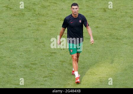 MUNCHEN, ALLEMAGNE - JUIN 19 : Cristiano Ronaldo du Portugal lors du match de l'UEFA Euro 2020 Groupe F entre le Portugal et l'Allemagne à Allianz Arena le 19 juin 2021 à Munchen, Allemagne (photo d'Andre Weening/Orange Pictures) Banque D'Images