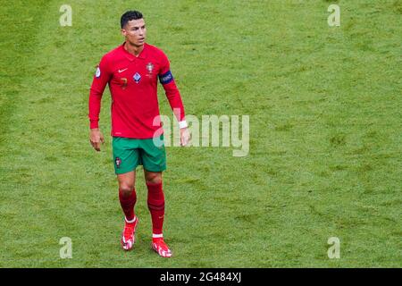 MUNCHEN, ALLEMAGNE - JUIN 19 : Cristiano Ronaldo du Portugal lors du match de l'UEFA Euro 2020 Groupe F entre le Portugal et l'Allemagne à Allianz Arena le 19 juin 2021 à Munchen, Allemagne (photo d'Andre Weening/Orange Pictures) Banque D'Images