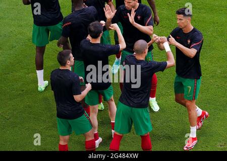 MUNCHEN, ALLEMAGNE - JUIN 19 : Cristiano Ronaldo du Portugal lors du match de l'UEFA Euro 2020 Groupe F entre le Portugal et l'Allemagne à Allianz Arena le 19 juin 2021 à Munchen, Allemagne (photo d'Andre Weening/Orange Pictures) Banque D'Images