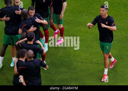 MUNCHEN, ALLEMAGNE - JUIN 19 : Cristiano Ronaldo du Portugal lors du match de l'UEFA Euro 2020 Groupe F entre le Portugal et l'Allemagne à Allianz Arena le 19 juin 2021 à Munchen, Allemagne (photo d'Andre Weening/Orange Pictures) Banque D'Images