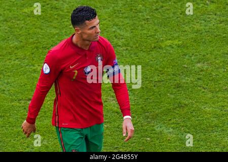 MUNCHEN, ALLEMAGNE - JUIN 19 : Cristiano Ronaldo du Portugal lors du match de l'UEFA Euro 2020 Groupe F entre le Portugal et l'Allemagne à Allianz Arena le 19 juin 2021 à Munchen, Allemagne (photo d'Andre Weening/Orange Pictures) Banque D'Images