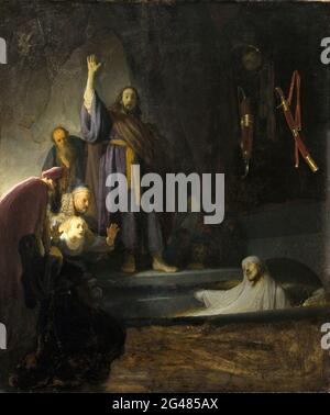Rembrandt Harmenszoon Van Rijn - la montée de Lazarus Banque D'Images