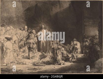 Rembrandt van Rijn - Christ prêchant (le cent Guilder Print) Banque D'Images