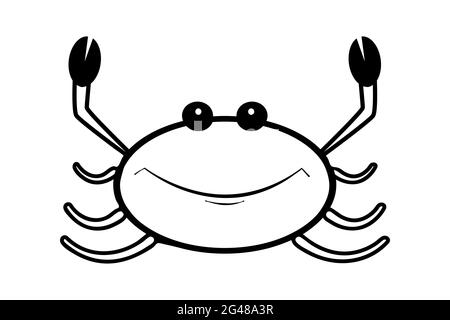 Icône de crabe isolée sur fond blanc. Signe de cancer. Silhouette de homard. Magasin de fruits de mer, emballage alimentaire ou design de restaurant. Illustration du vecteur de stock Illustration de Vecteur