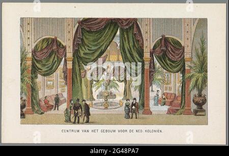 Bâtiment pour les colonies néerlandaises à l'exposition universelle d'Amsterdam, 1883; Centre du bâtiment pour le Ned: Colonies; Rappel d'Amsterdam en 1883. Banque D'Images
