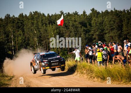 01 LUKYANUK Alexey (RUS), ARNAUTOV Alexey (RUS), SAINTELOC JUNIOR TEAM, citroën C3, action pendant le rallye FIA ERC Pologne 2021, 1er tour du championnat européen de rallye FIA 2021, du 18 au 20 juin 2021 à Mikolajki, Pologne - photo Bastien Roux / DPPI / LiveMedia Banque D'Images