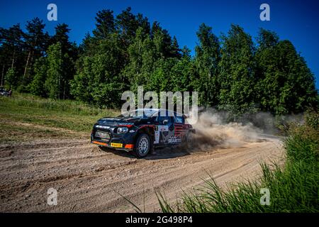 01 LUKYANUK Alexey (RUS), ARNAUTOV Alexey (RUS), équipe SAINTELOC JUNIOR, citroën C3, action pendant le Rallye 2021 Pologne, 1er tour du Championnat européen de Rallye 2021 de la FIA, du 18 au 20 juin 2020 à Mikolajki, Pologne - photo Grégory Lenmand / DPPI Banque D'Images