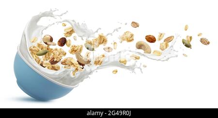 Muesli, granola d'avoine avec laque Banque D'Images