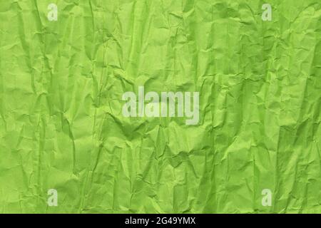 Texture du papier froissé vert, fond grind Banque D'Images