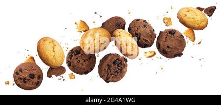 Relevant que chip cookies isolé sur fond blanc avec chemin de détourage, voler des biscuits Banque D'Images