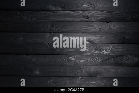 Fond en bois noir, texture old wooden planks Banque D'Images