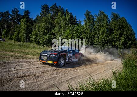 01 LUKYANUK Alexey (RUS), ARNAUTOV Alexey (RUS), SAINTELOC JUNIOR TEAM, citroën C3, action pendant le Rallye 2021 Pologne, 1er tour du Championnat européen de Rallye 2021 de la FIA, du 18 au 20 juin 2020 à Mikolajki, Pologne - photo Gregory Lenmand / DPPI / LiveMedia Banque D'Images