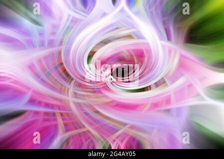 Motif abstrait fractal numérique, tourbillons dans des tons de rose pastel Banque D'Images