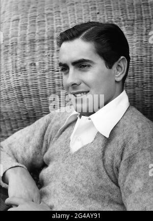 TYRONE POWER 1940 Portrait de FRANK POWOLNY publicité pour le renard du XXe siècle Banque D'Images