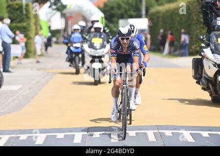 Belgian Dries de Bondt d'Alpecin-Fenix photographié pendant la course d'élite masculine aux championnats de cyclisme belge, une course de 220,2 km à Waregem, dimanche 2 Banque D'Images