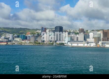 Impression au bord de l'eau autour d'Oriental Bay à Wellington, la capitale de la Nouvelle-Zélande Banque D'Images