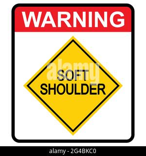 Icône de voiture de danger de route à épaulement souple, panneau de signalisation routière, illustration du vecteur de signalisation routière, véhicule d'avertissement . Illustration de Vecteur