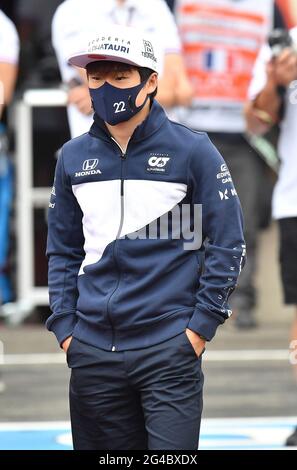 20 juin 2021, circuit Paul Ricard, le Castellet, FORMULE 1 EMIRATES GRAND PRIX DE FRANCE 2021, dans le défilé de pilotes photo: Yuki Tsunoda (JPN # 22), Scuderia AlphaTauri Honda Banque D'Images