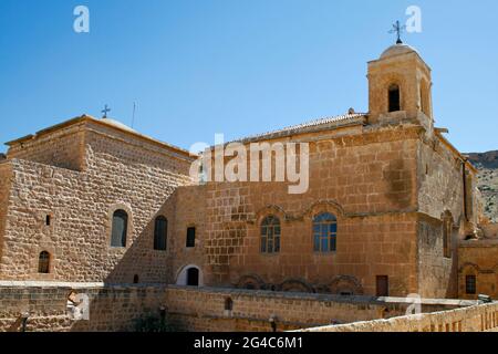Monastère orthodoxe syrienne Deyrulzafaran à Mardin, Turquie. Banque D'Images