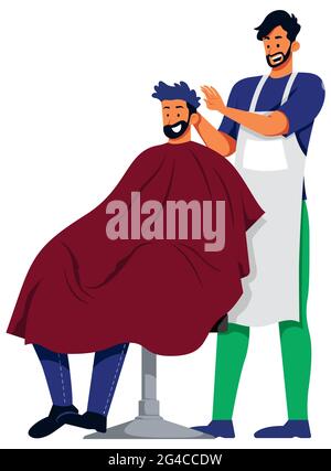 Coiffeur Homme sur blanc Illustration de Vecteur