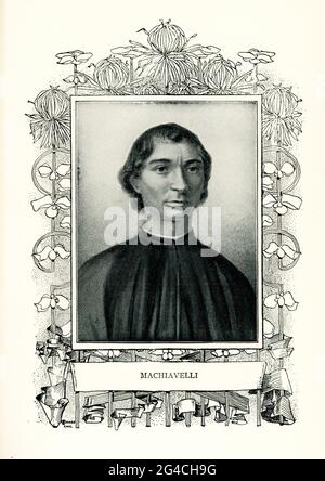 Niccolò di Bernardo dei Machiavel était un diplomate, philosophe, politicien, historien et écrivain florentin qui a vécu pendant la Renaissance. Il est plus connu pour le prince, écrit vers 1513. Il a souvent été appelé le père de la philosophie politique moderne et de la science politique. Banque D'Images