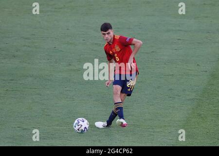 Séville, Espagne. 19 juin 2021. Pedri (ESP) football : UEFA Euro 2020 Groupe E match entre l'Espagne 1-1 Pologne au stade la Cartuja à Séville, Espagne . Crédit: Mutsu Kawamori/AFLO/Alay Live News Banque D'Images