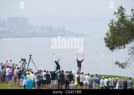 Le 2021 juin 2021, Martin Kaymer a tiré sur le 4ème trou lors de la quatrième partie du championnat américain Open de golf 20 au parcours de golf de Torrey Pines à San Diego, Californie, États-Unis. Credit: J.D. Cuban/AFLO/Alay Live News Banque D'Images
