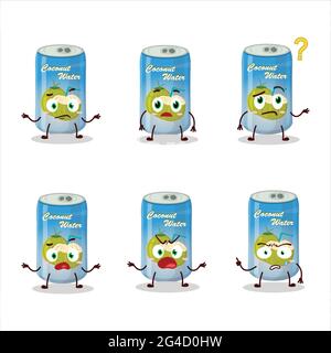 Personnage de dessin animé de l'eau de coco peut avec quelle expression. Illustration vectorielle Illustration de Vecteur