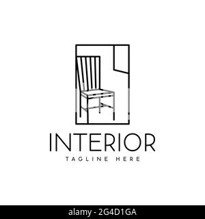 design intérieur logo silhouette luxe classique chaise décoration Illustration de Vecteur