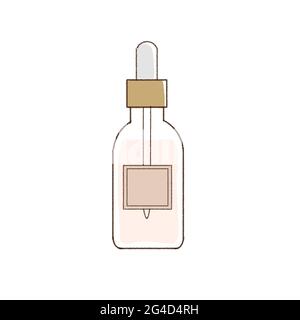 Sérum simple. Sur fond blanc. Style artistique simple et mignon. Banque D'Images