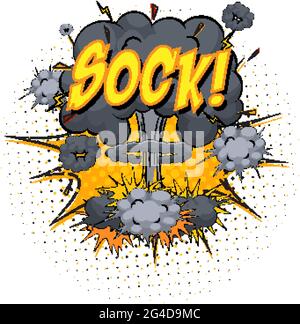 SOCK text on comic Cloud explosion isolé sur fond blanc illustration Illustration de Vecteur
