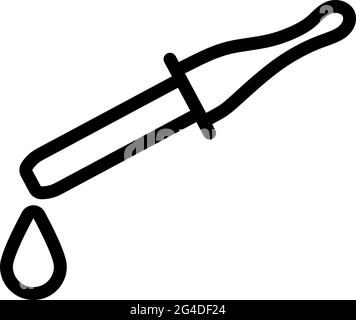 Icône compte-gouttes. Contour en gras avec largeur de contour modifiable. Illustration vectorielle. Illustration de Vecteur