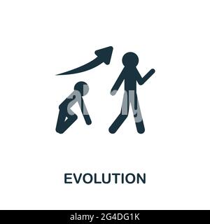 Icône Evolution. Élément simple monochrome de la collection Personal Growth. Icône Creative Evolution pour la conception Web, les modèles, les infographies et bien plus encore Illustration de Vecteur