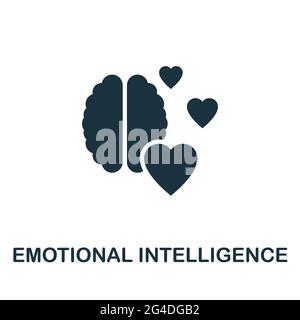 Icône Intelligence émotionnelle. Élément simple monochrome de la collection Personal Growth. Icône Creative Emotive Intelligence pour la conception Web, les modèles Illustration de Vecteur