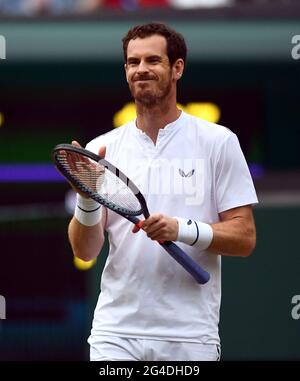 Photo du dossier datée du 09-07-2019 de Andy Murray. Date de publication : lundi 21 juin 2021. Banque D'Images