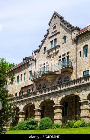 Rothenburg ob der Tauber, Franconie/Allemagne: Historique Wildbad. Autrefois spa renommé, ce grand bâtiment et le parc environnant sont aujourd'hui utilisés comme un con Banque D'Images