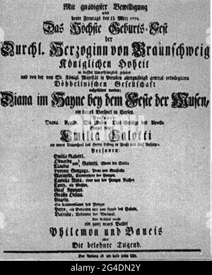 théâtre / théâtre, pièce, 'Emilia Galotti', par Gotthold Ephraim Lessing (1729 - 1781), première mondiale, LE DROIT D'AUTEUR DE L'ARTISTE N'A PAS À ÊTRE AUTORISÉ Banque D'Images