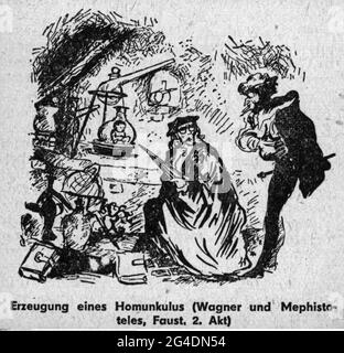 théâtre / théâtre, pièce, 'Faust part One', par Johann Wolfgang von Goethe (1749 - 1832), LE DROIT D'AUTEUR DE L'ARTISTE NE DOIT PAS ÊTRE AUTORISÉ Banque D'Images